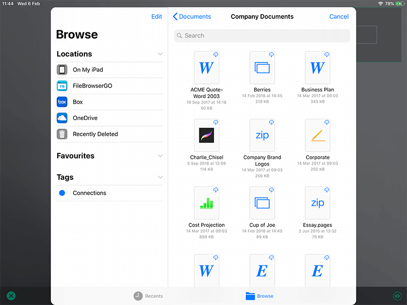 Open multiple documents onto a whiteboard on your iPad with ShareSpaces