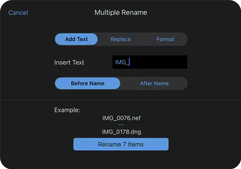 Add text to multiple files in bulk using your iPad or iPhone