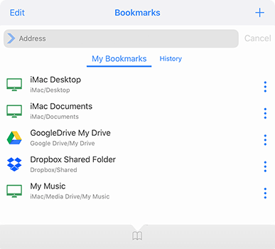 Bookmark folder locations for quick access on your iPad or iPhone