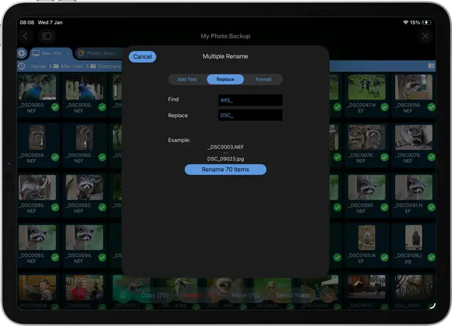 iPad / iPhone Bulk Rename Tools