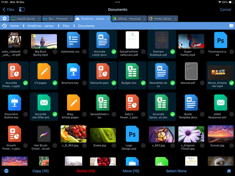 Copy documents from one OneDrive account to another using your iPad or iPhone