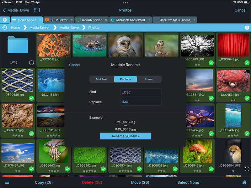 Bulk rename files using your iPad