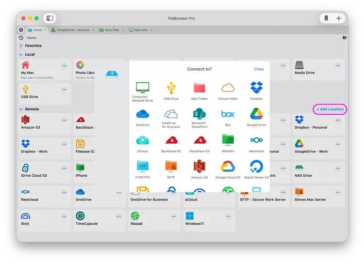 Connect to a Computer or NAS on your Network