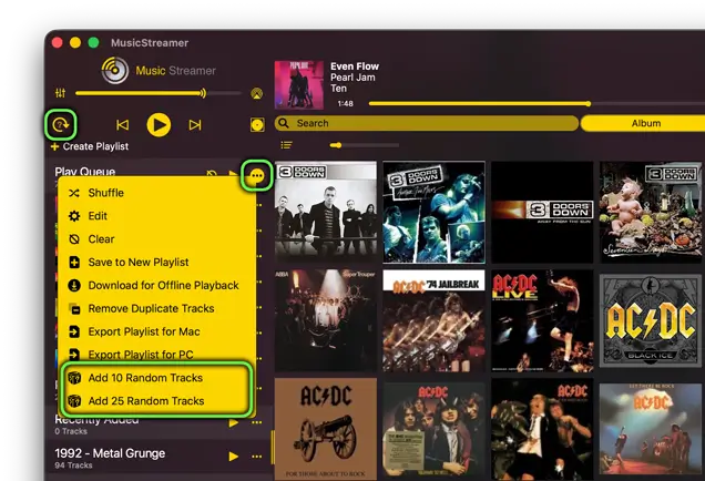 Add random tracks based on music genre