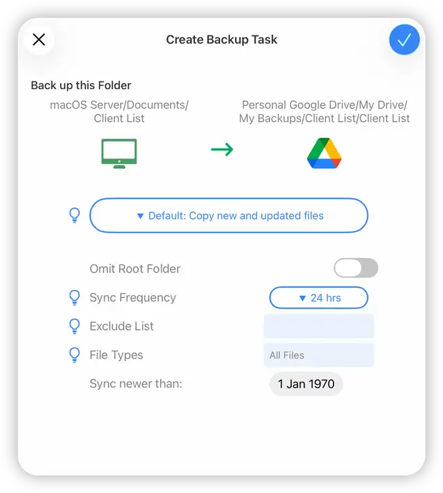 Easily create automated backups