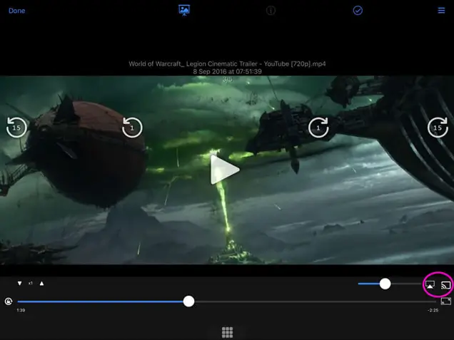 Play movie files from your computer to your iOS device