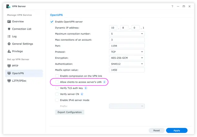 Install OpenVPN on your Synology