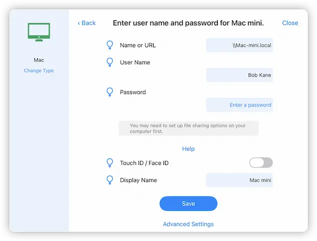Enter your username and password