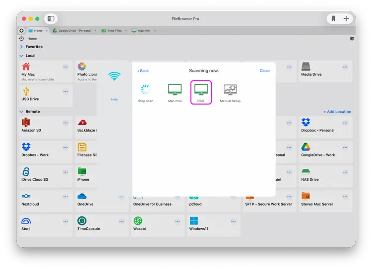 How to connect to NAS drives