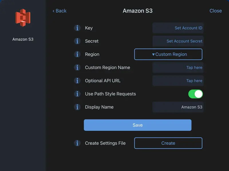 Use your iPad to view your Amazon S3 documents