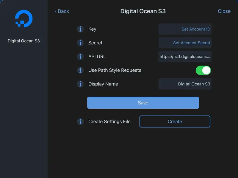 Use your iPad to browse your Digital Ocean storage