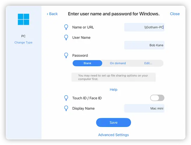 Enter your username and password