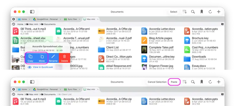 Copy and and Move Single Files