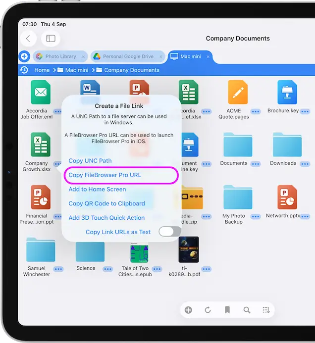 Create a File / Folder Links