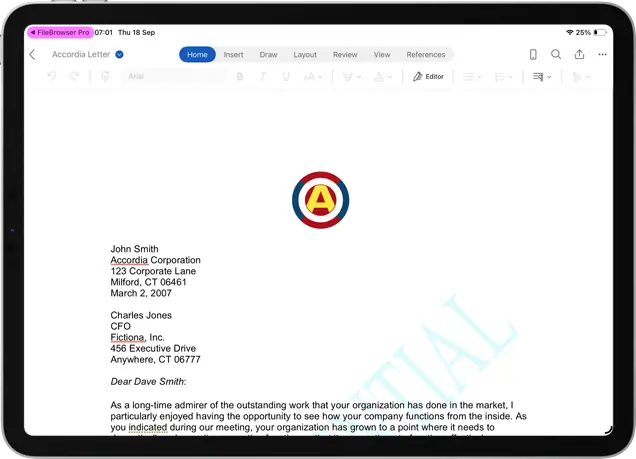 Open you docs from FileBrowserGOinto other apps for editing