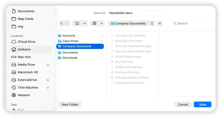 Export Files to the Files App with FileBrowser Pro for Mac