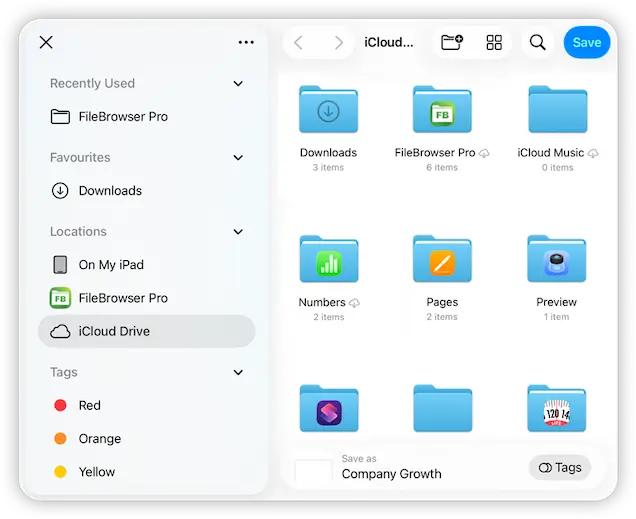 Map iCloud Folders in FileBrowserGO