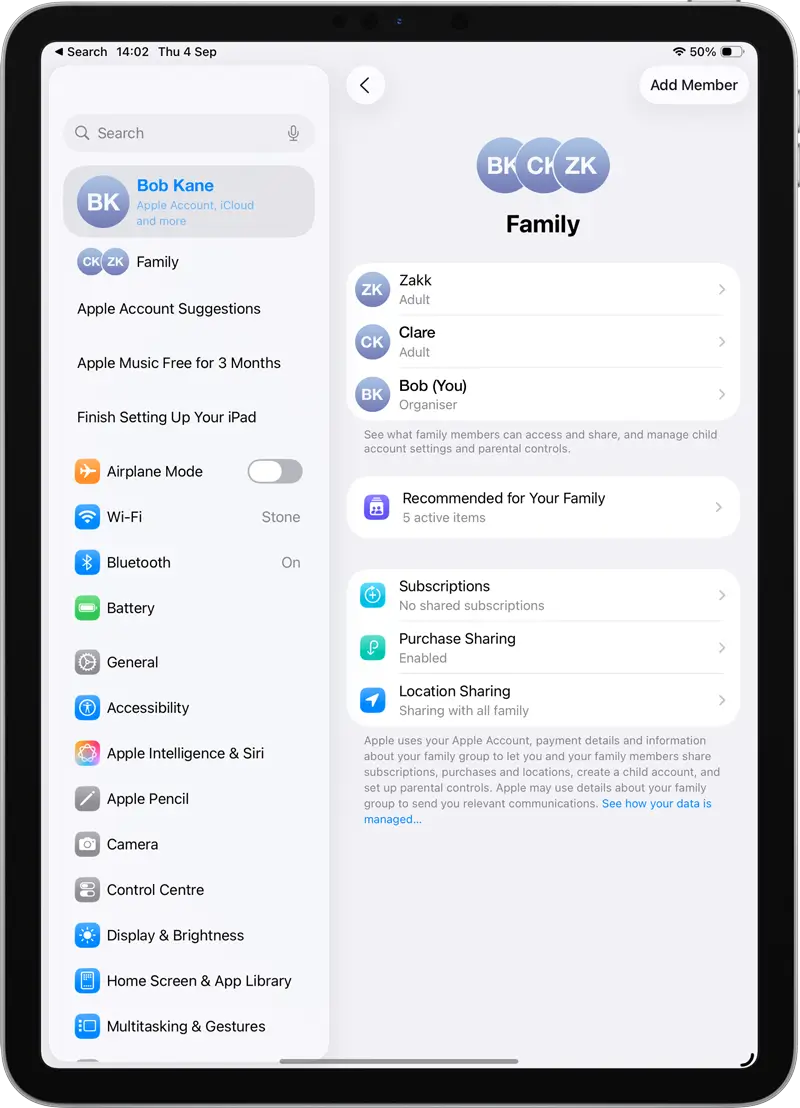How to enable FileBrowser family sharing