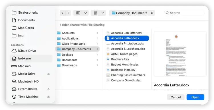 Import Files from the Files App into FileBrowser Pro for Mac