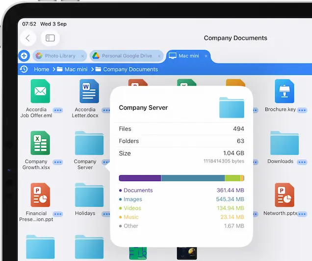 iOS Get Folder Contents Summary