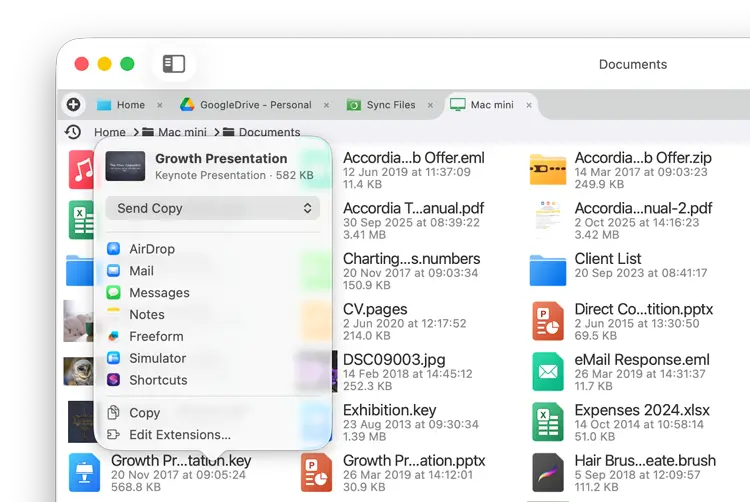 Share Files with FileBrowser Pro for Mac