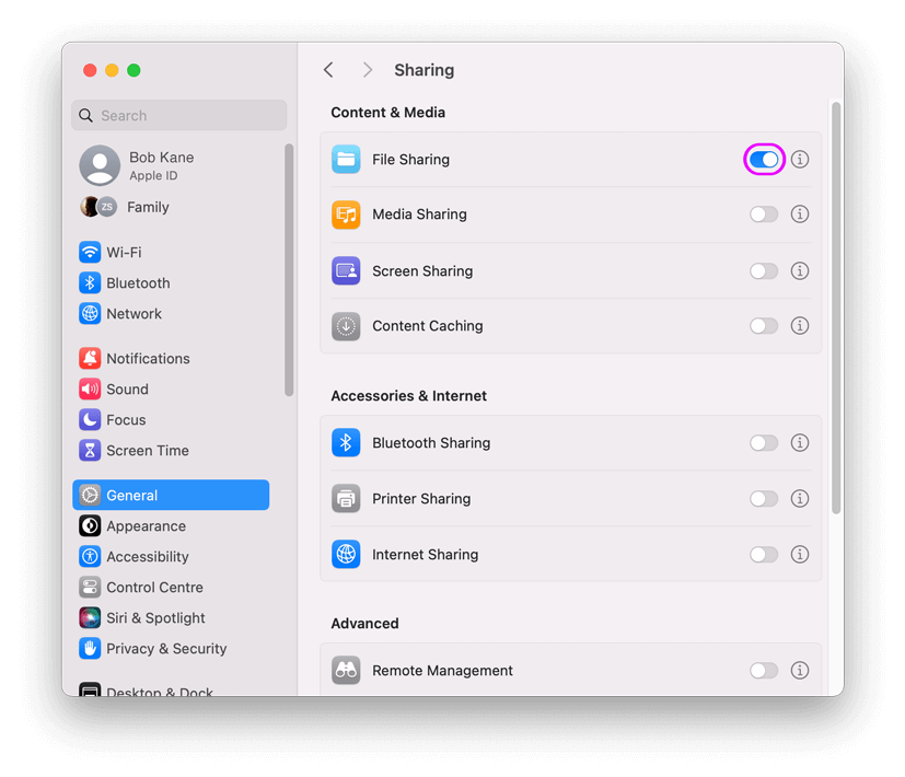 How to share folders on Mac