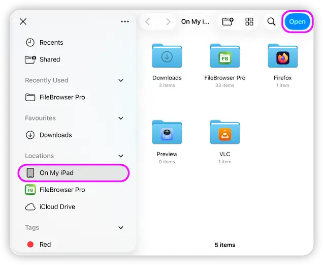 Easily map an apps shared folder using FileBrowserGO