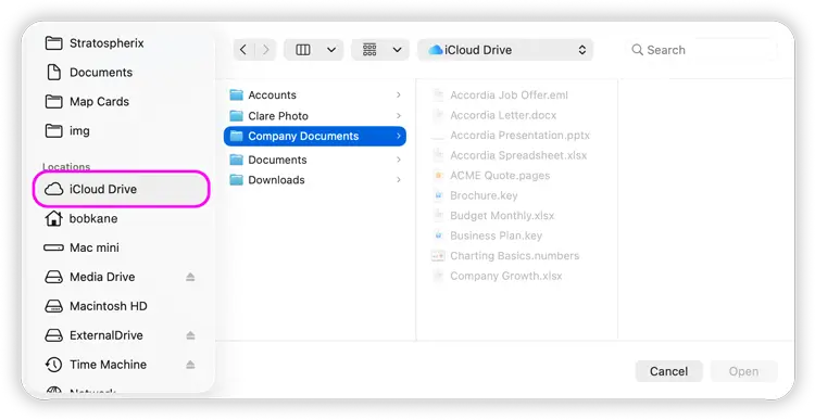 Map iCloud Folders in FileBrowser Pro for Mac