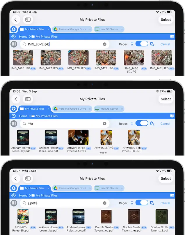 Use Regex in your iPad/iPhone searches
