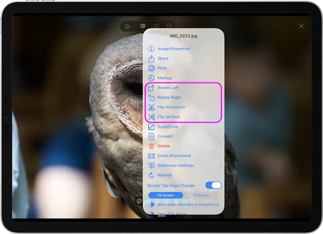 Rotate images using FileBrowserGO