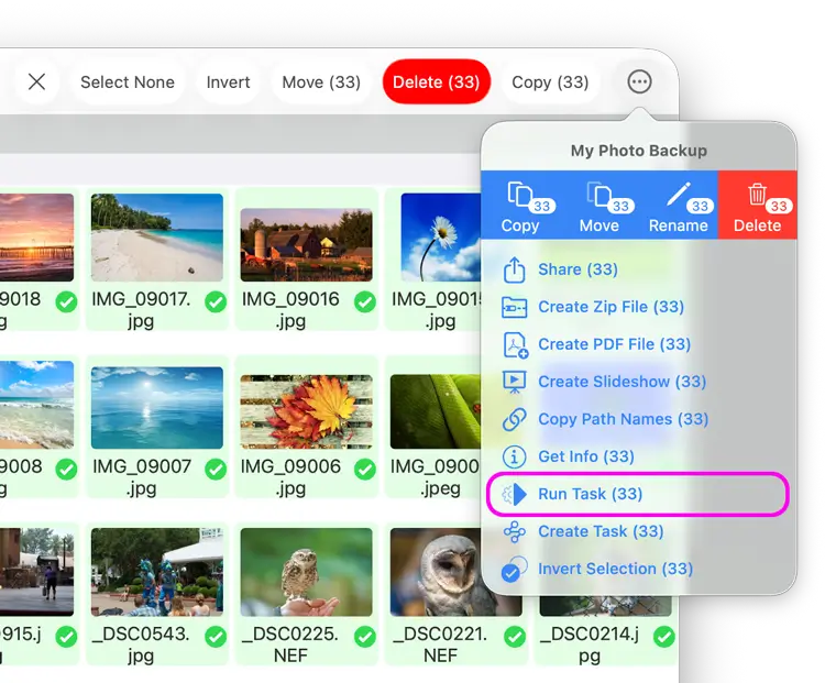 Run your Convert Images Custom Task
