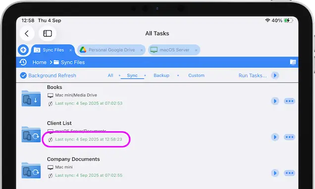 Sync files or folders to your iPad / iPhone