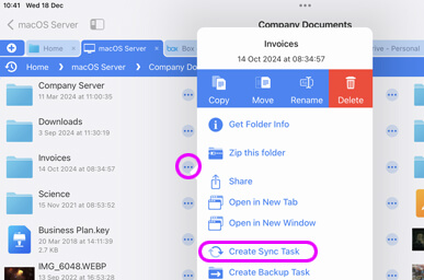 Sync folders and documents to your iPad / iPhone