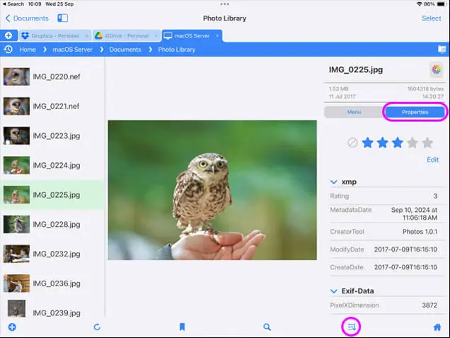 You can Reject, Star rate' or mark photos for deletion. This info will be stored in a separate XMP file. Any photos that already have an XMP file can also be rated or rejected, and FileBrowser Professional will update the existing XMP file