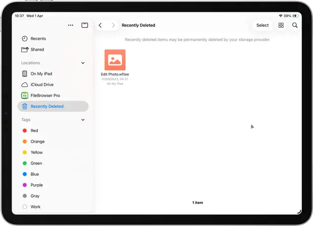 Find and manage trash (deleted items) from USB or iCloud