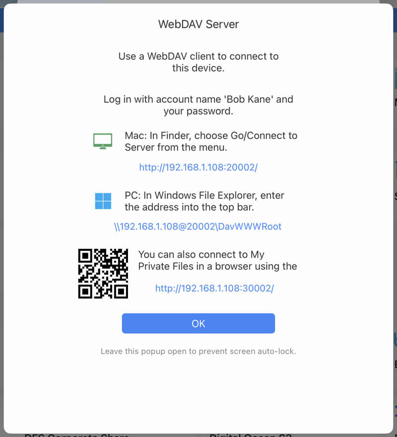 Connect to your WebDAV Server