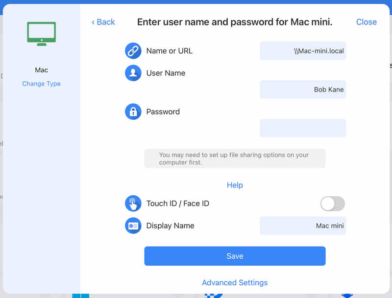 Enter your username and password
