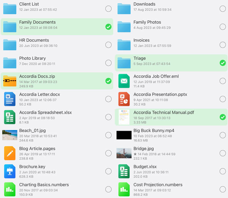 How to select multiple files