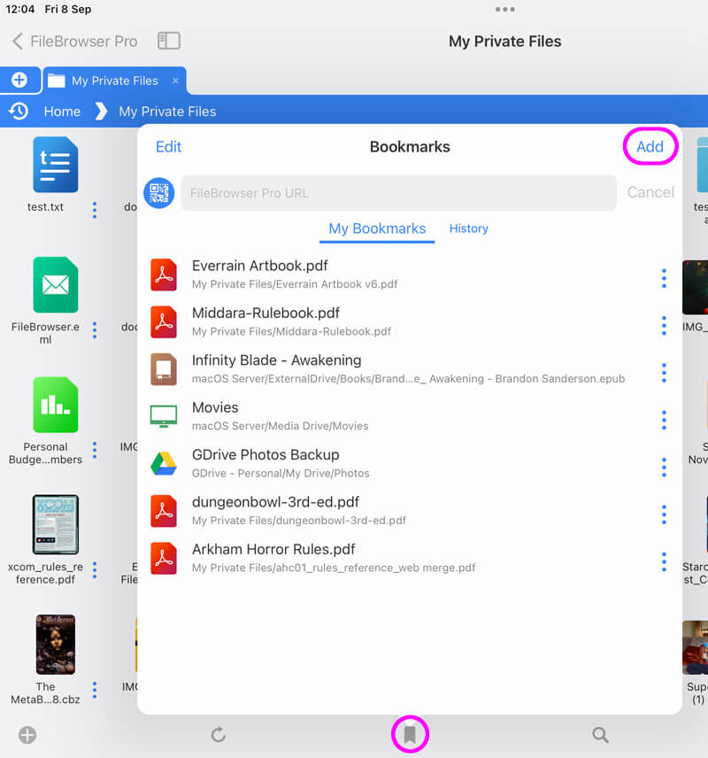 How to use Bookmarks