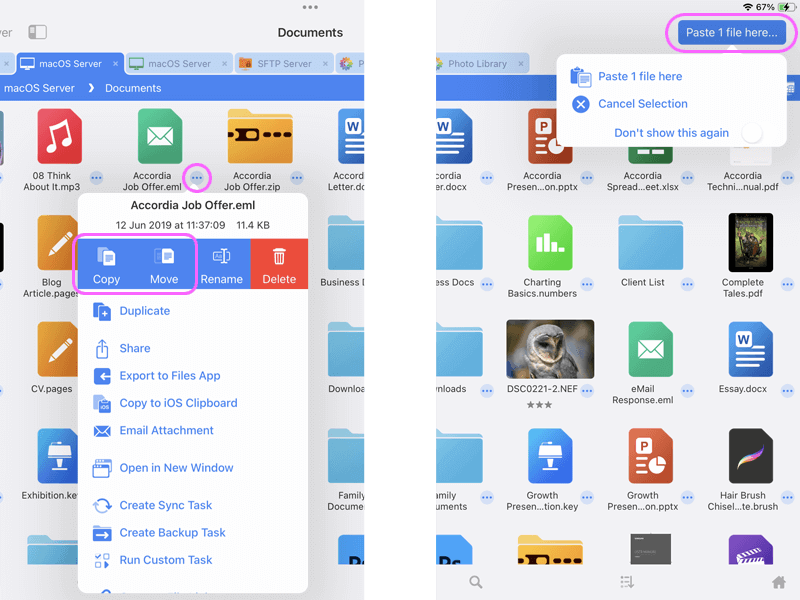 Copy and and Move Single Files