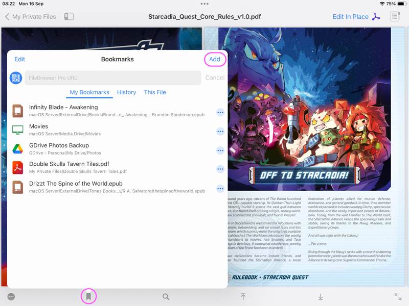 How to use Bookmarks