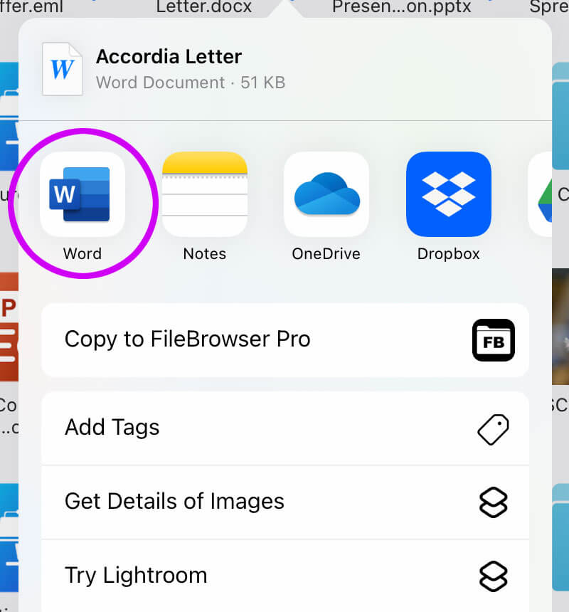 Pass documents to other apps for editing