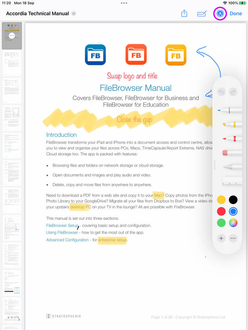 Markup your PDF documents