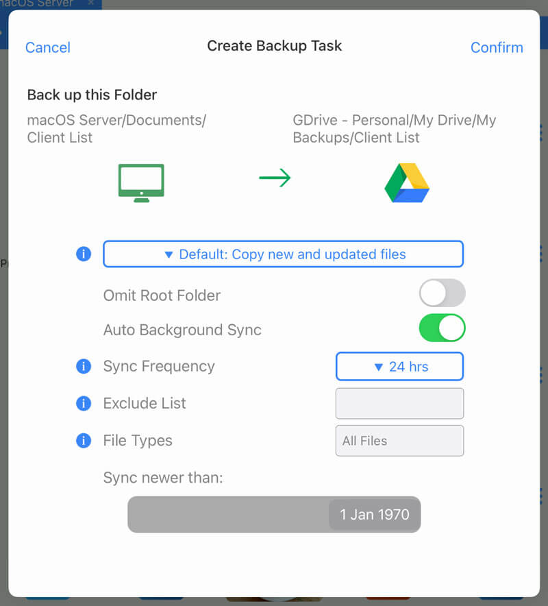 Easily create automated backups