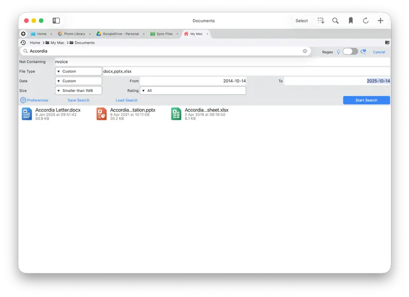 FileBrowser Pros advanced search for macOS