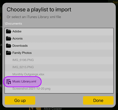 Import itunes music library into musicstreamer