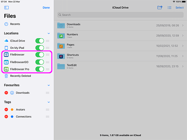 connect to multiple Googledrive accounts from within the Files App