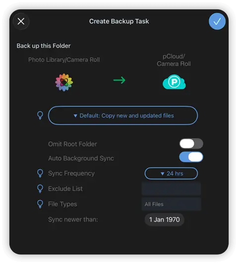 Confirm your backup preferences