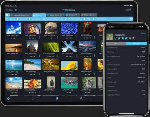 The file management app for professional photographers browse SD cards, bulk rename and rate using xmp using your iPad or iPhone