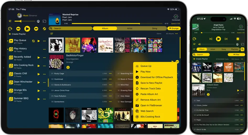 Stream music from NAS, computer or network drive to iPhone with MusicStreamer